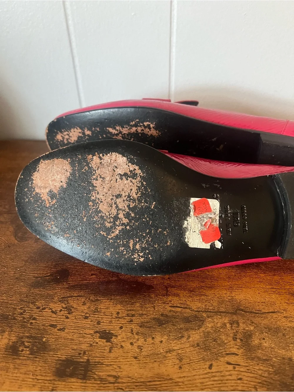 Good used Kate Spade Size 6.5, Hot Pink Loafers, VERO, Leather